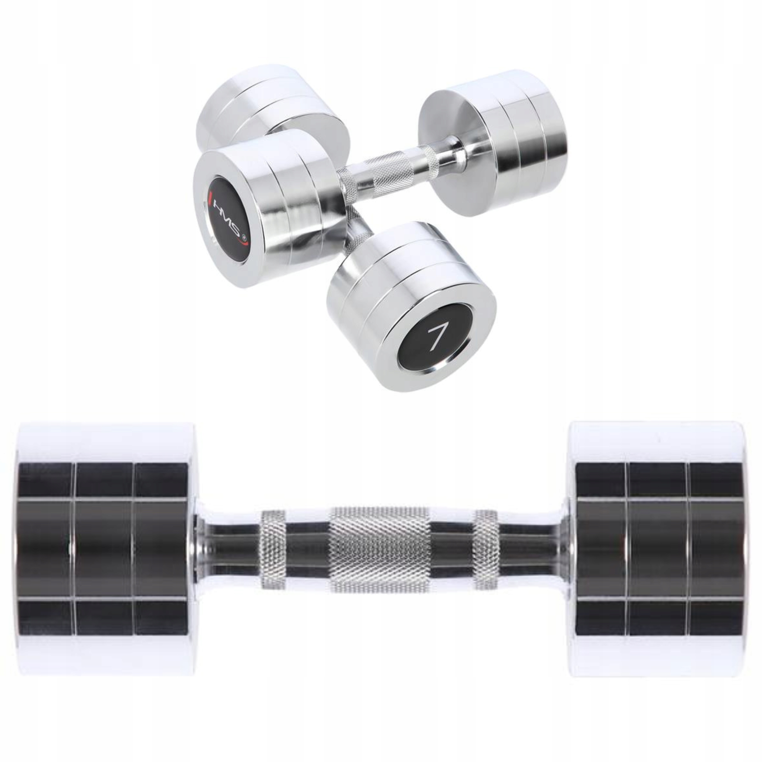 Ocelové činky 7 kg pár pro fitness cvičení Hms