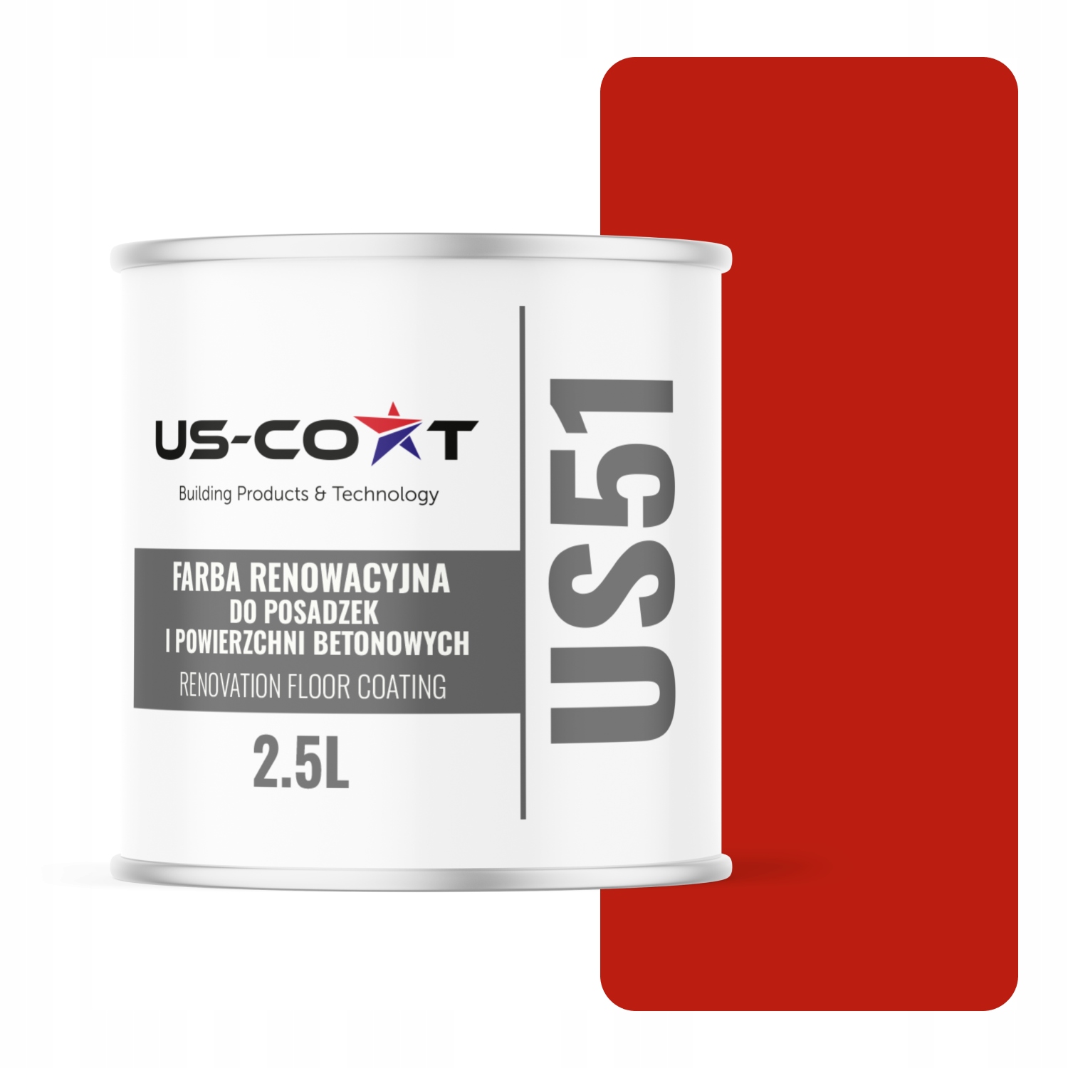 Farba Na Renováciu Podláh Betón Garáž Farba Červená RAL3020 Mat 2,5 L