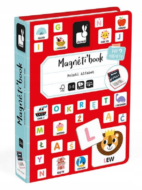 

Układanka Alfabet j. polski Magnetibook Janod 3+