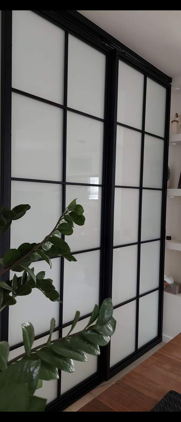 SZKLANE STALOWE DRZWI PRZESUWNE LOFTOWE, DO POKOJU, SALONU, WIATROŁAPU