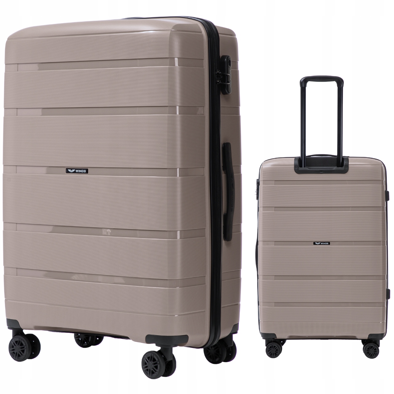 Velký registrovaný kufr Cestovní zavazadlo Wings Hawfinch 3.0 Champagne