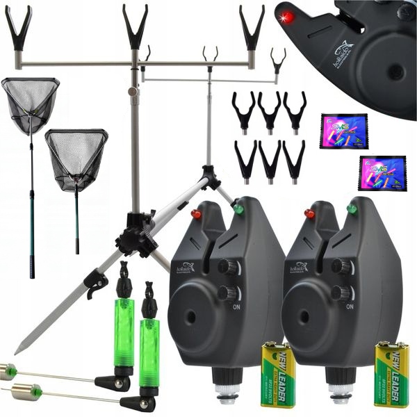 Karpiový Set Pod 3 Pruty Podběrák 280CM 2x Signalizátor 2x Swinger