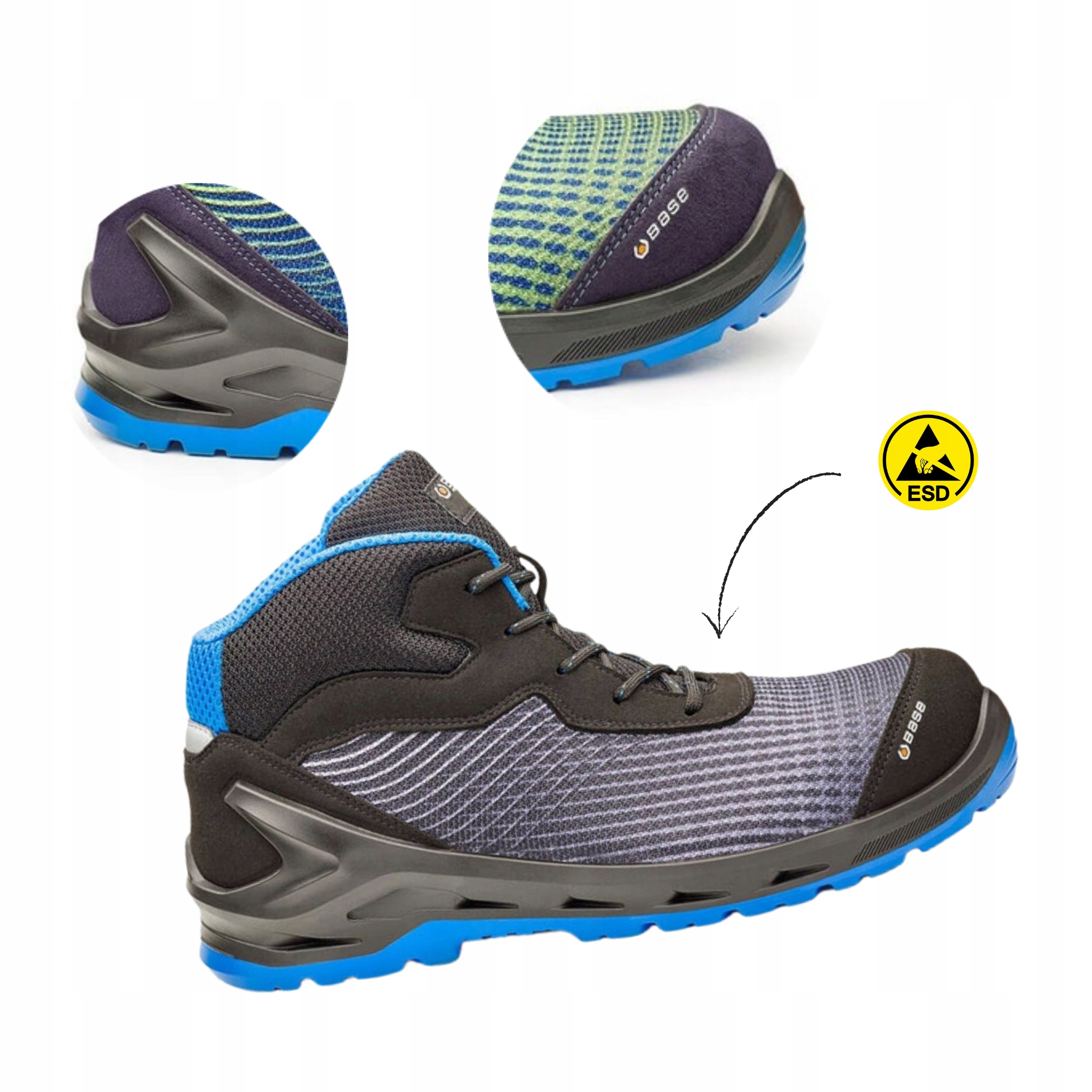 Lekkie i Przewiewne Buty Robocze Obuwie Męskie Bhp Base I-cyber Top S1P