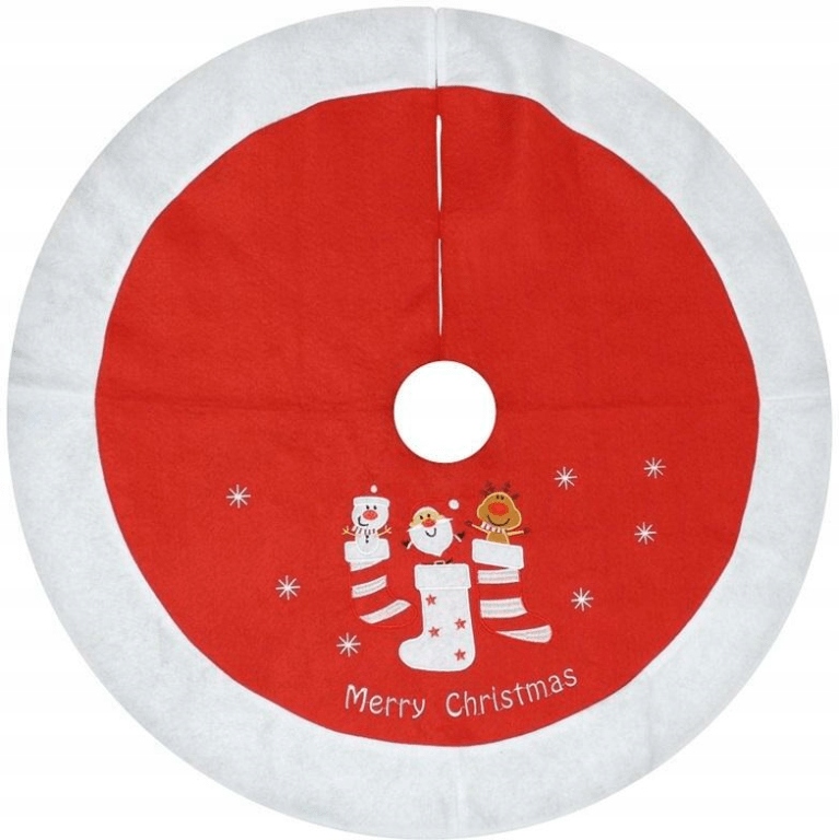 

Mata pod choinkę czerwona 80cm