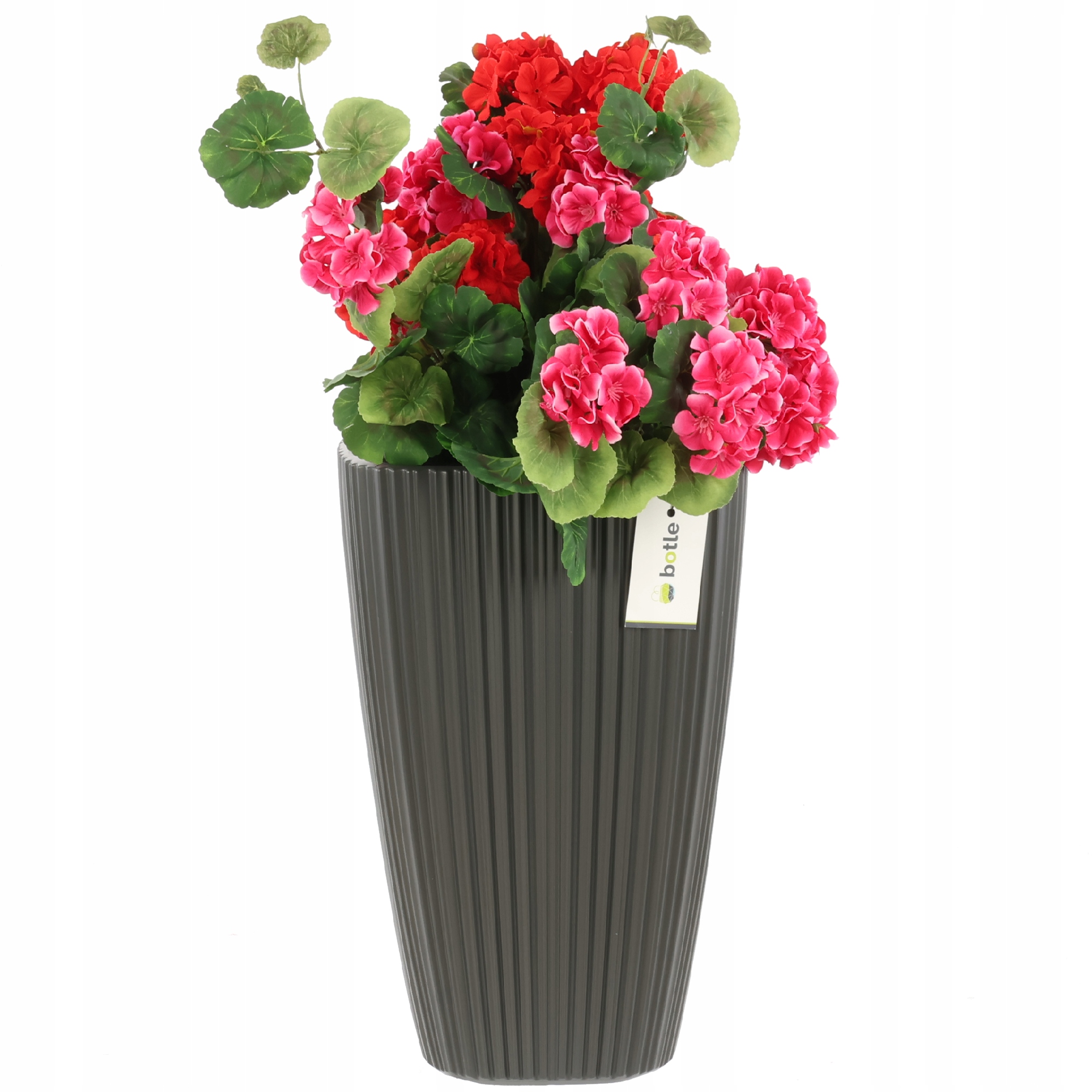 Květináč s vysokou vložkou, čtvercový, H 60 cm, antracit, stylový