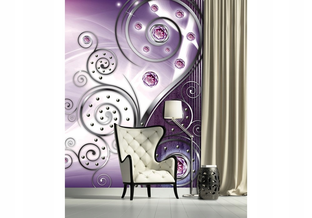 Fototapeta Fialové strieborné vinylové ornamenty 184x254 lepidlo