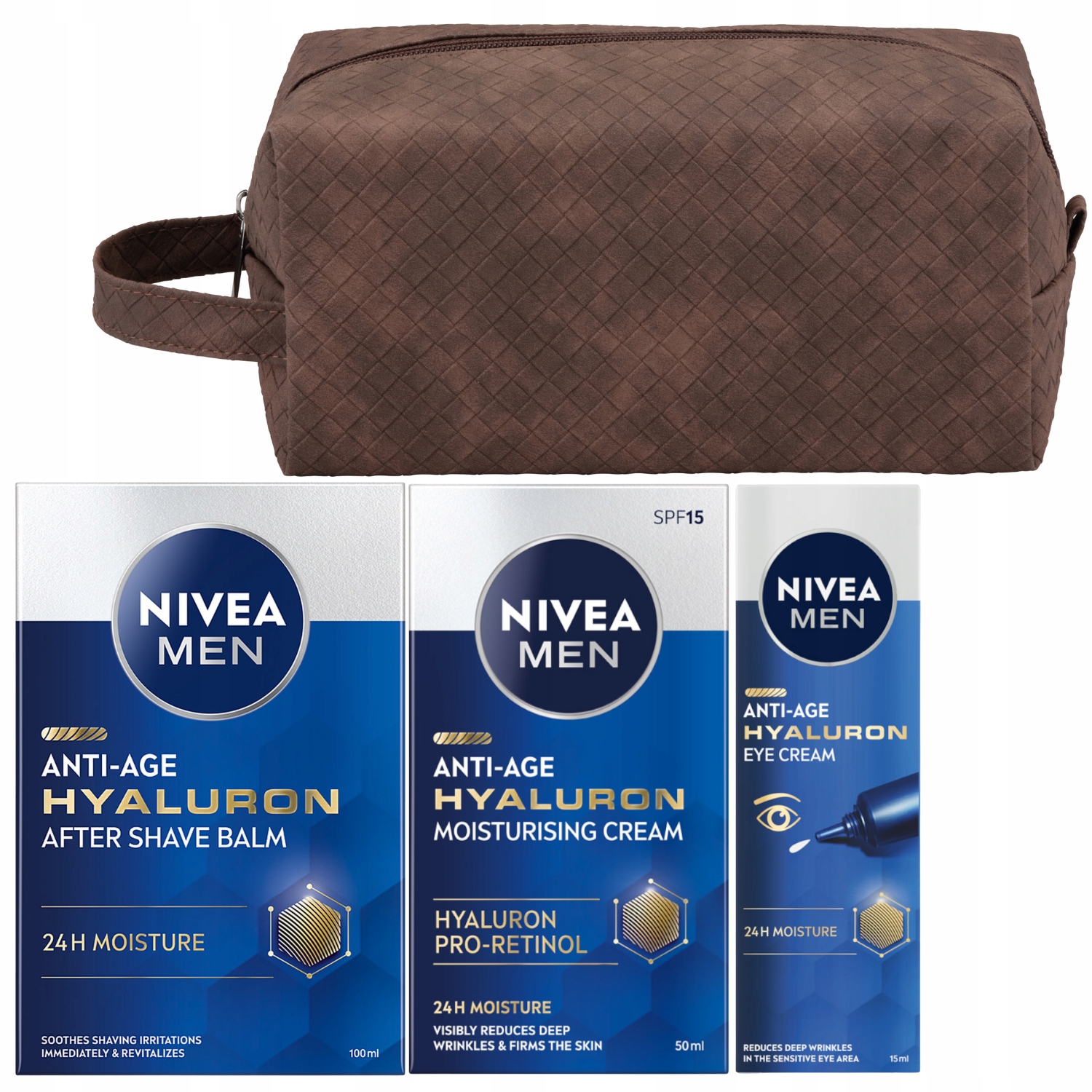 Nivea Men Sada pánské kosmetiky jako Dárek kosmetická taška Bonus