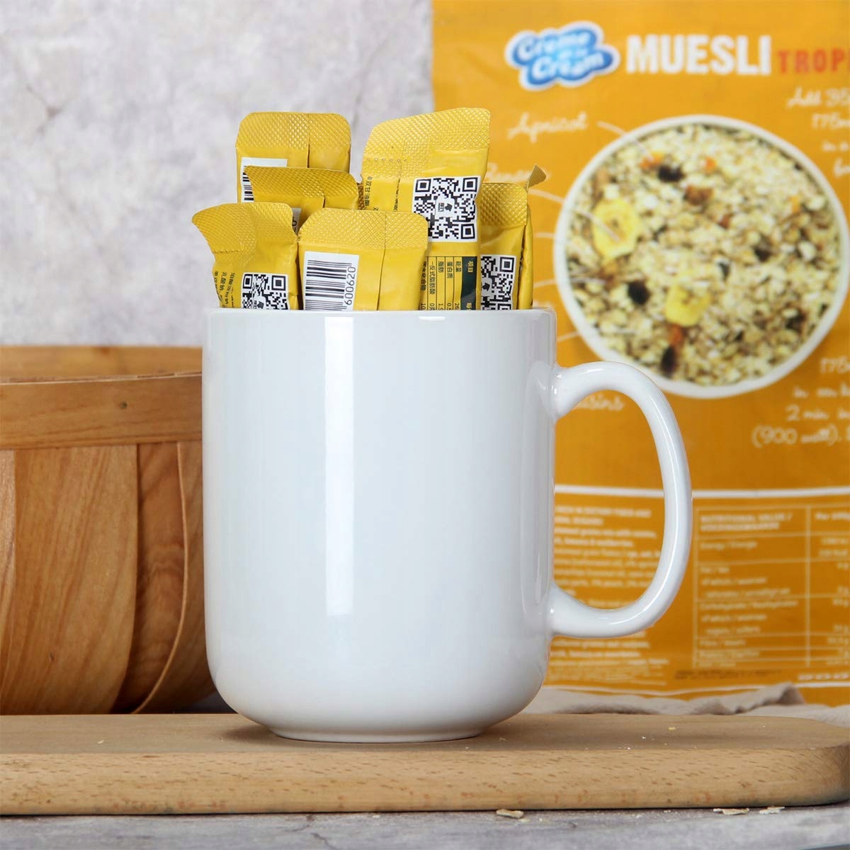 Smilatte Velký bílý porcelánový Šálek 600 ml s držadlem pro muže