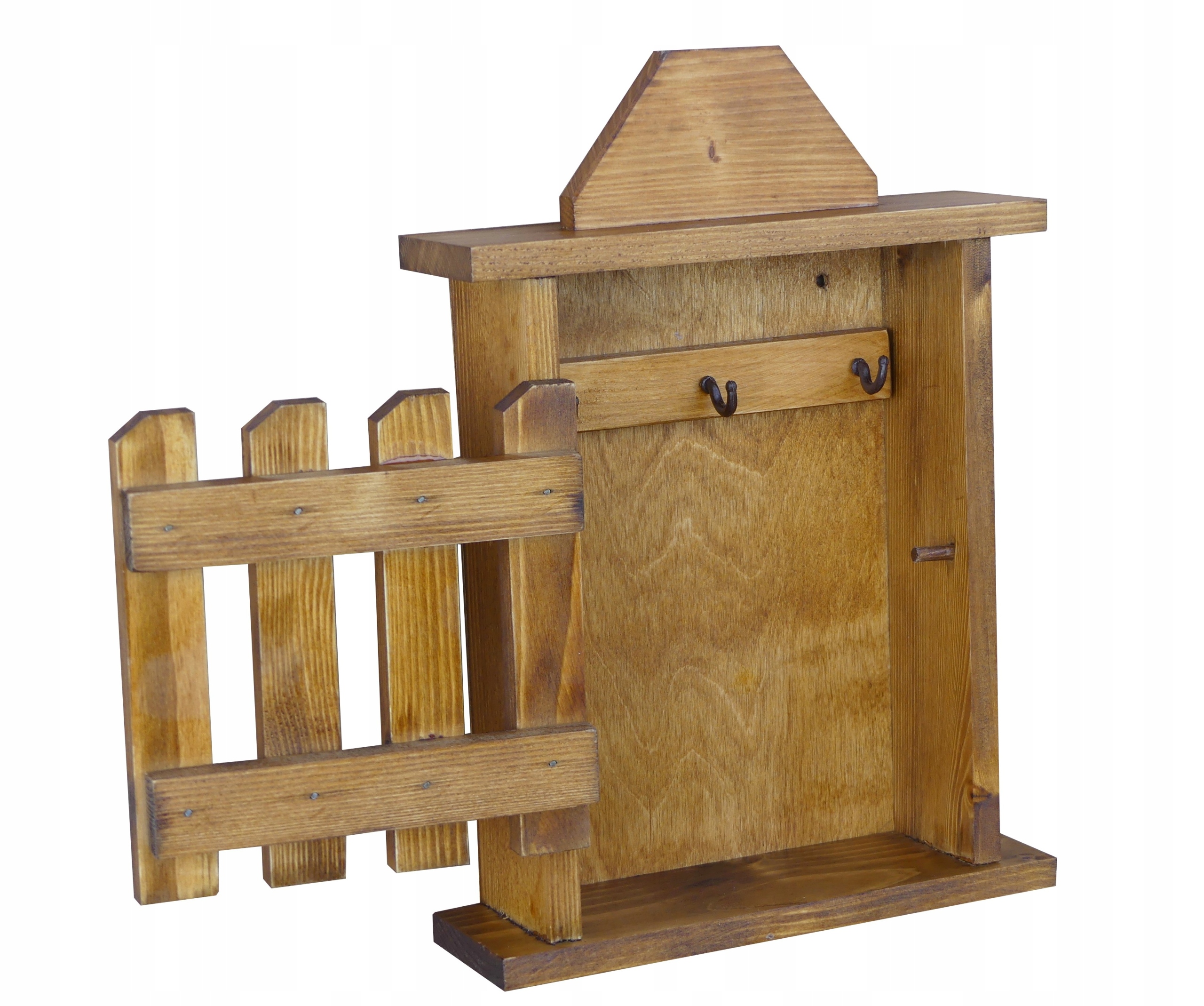 DOMEK NA KLUCZE DREWNIANY SZAFKA Z WIESZAKAMI Marka Metdrew