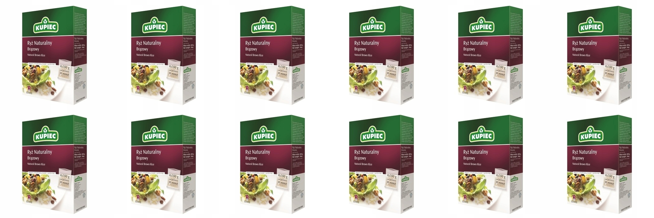 Levně 12x 400g Kupiec Rýže přírodní hnědá Karton