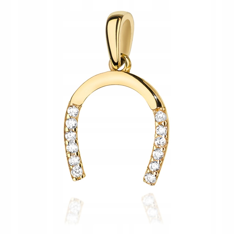 

Złota Zawieszka 333 Wisiorek Podkowa z Cyrkoniami