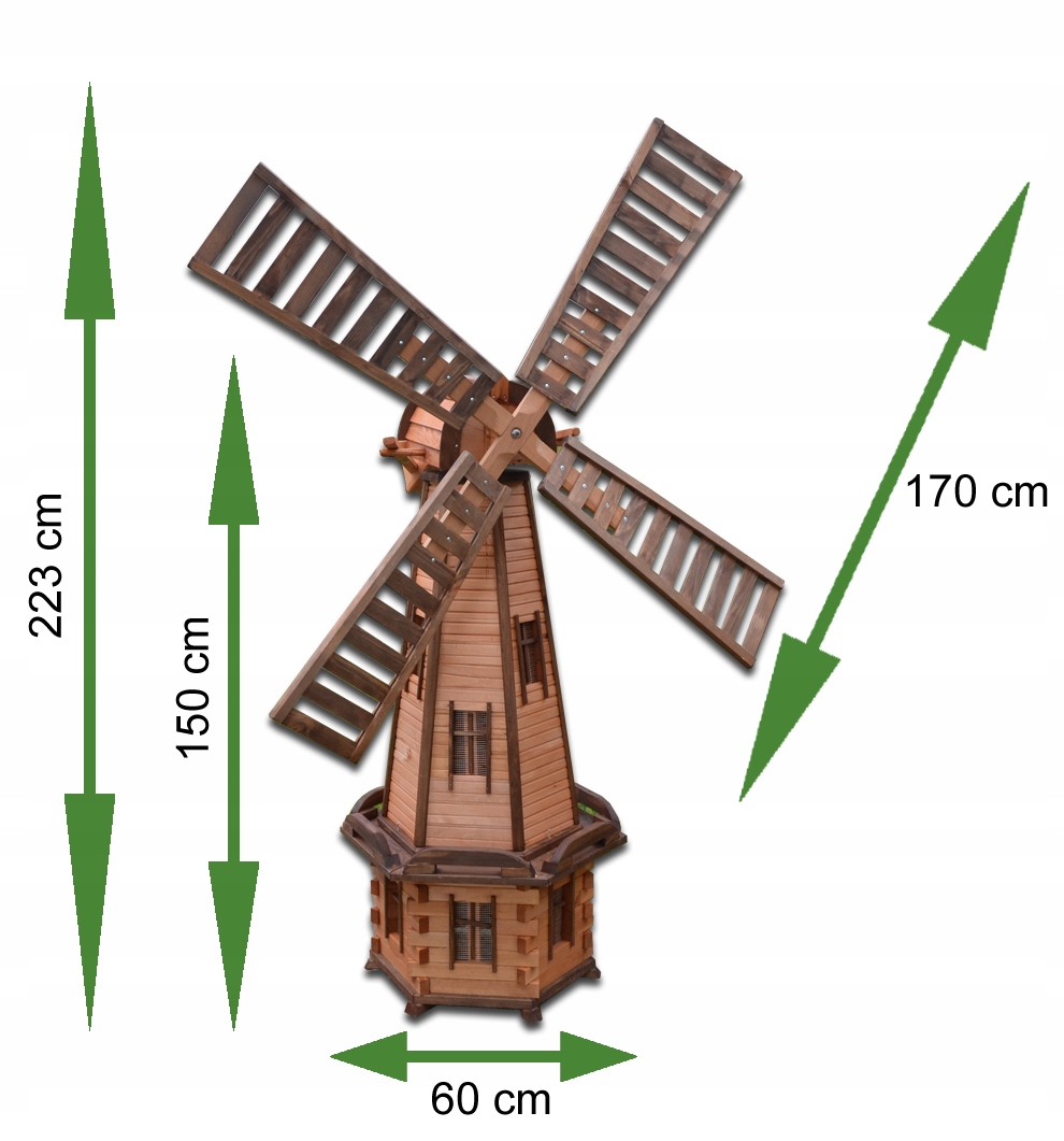 Wiatrak ogrodowy z ośwetleniem solarnym LED 235cm Waga 33 kg