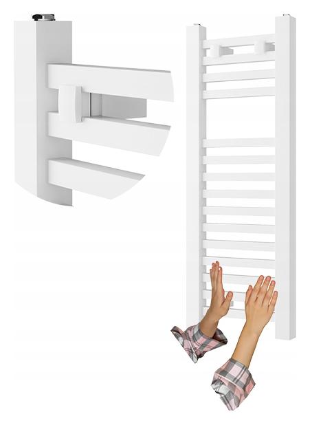Biely Kúpeľňový Radiátor Rebríkový 80x30 cm Moderný Ohrievač Bergen