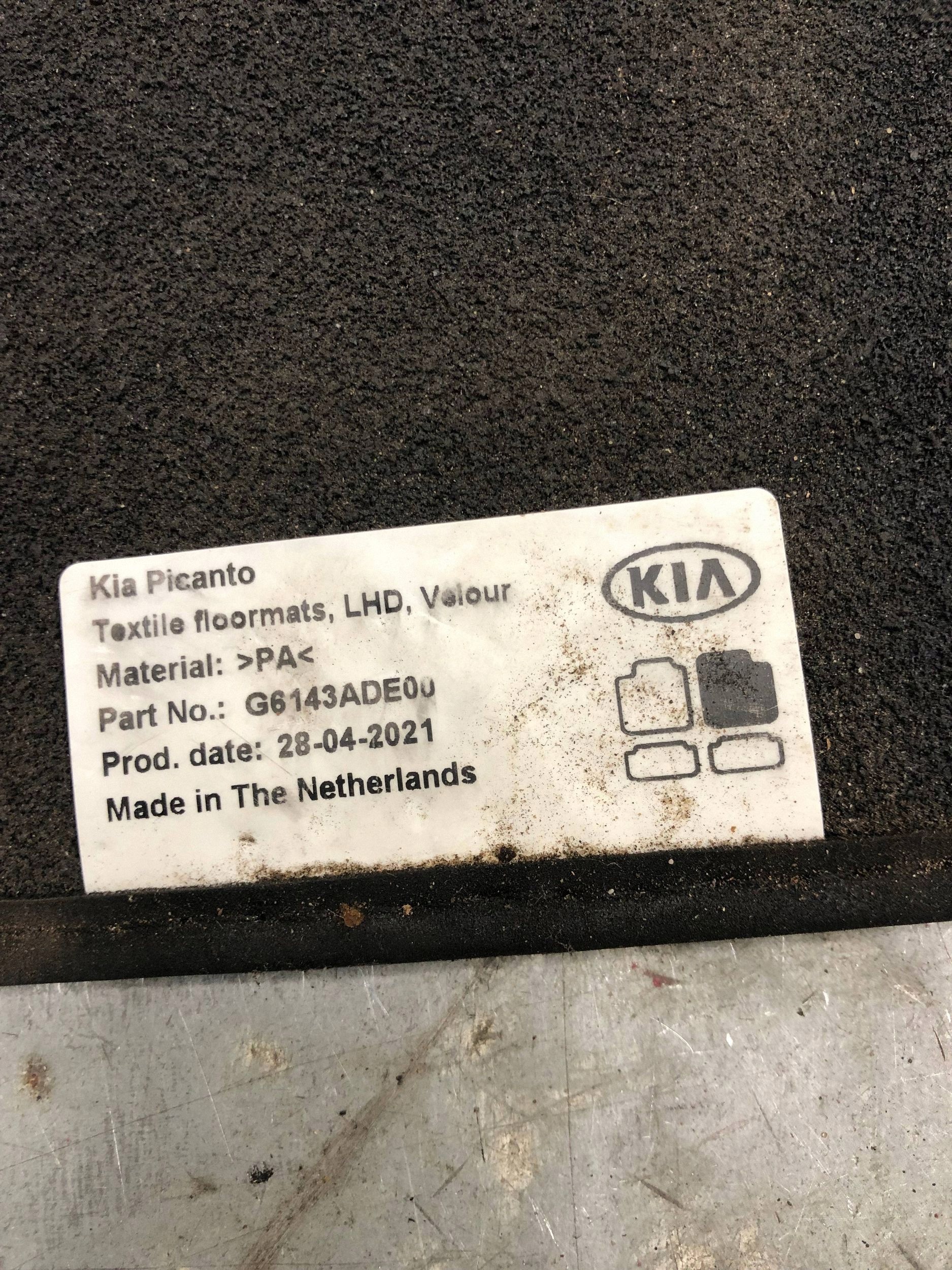 mats WELUR front KIA PICANTO III G6143ADE00