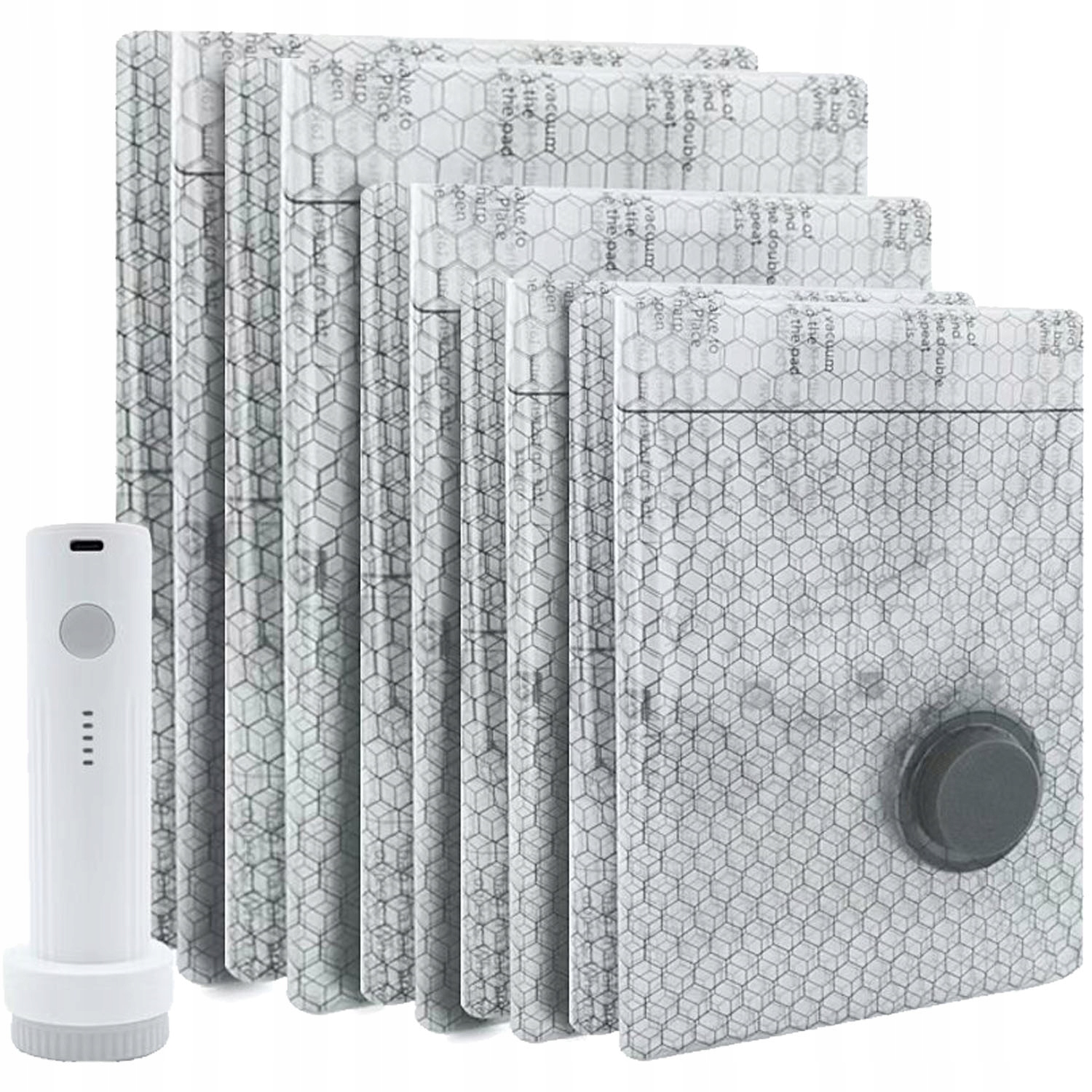 Vakuové Pytle Na Oblečení Povlečení Pevné Pumpička 12 Ks 3 Velikosti