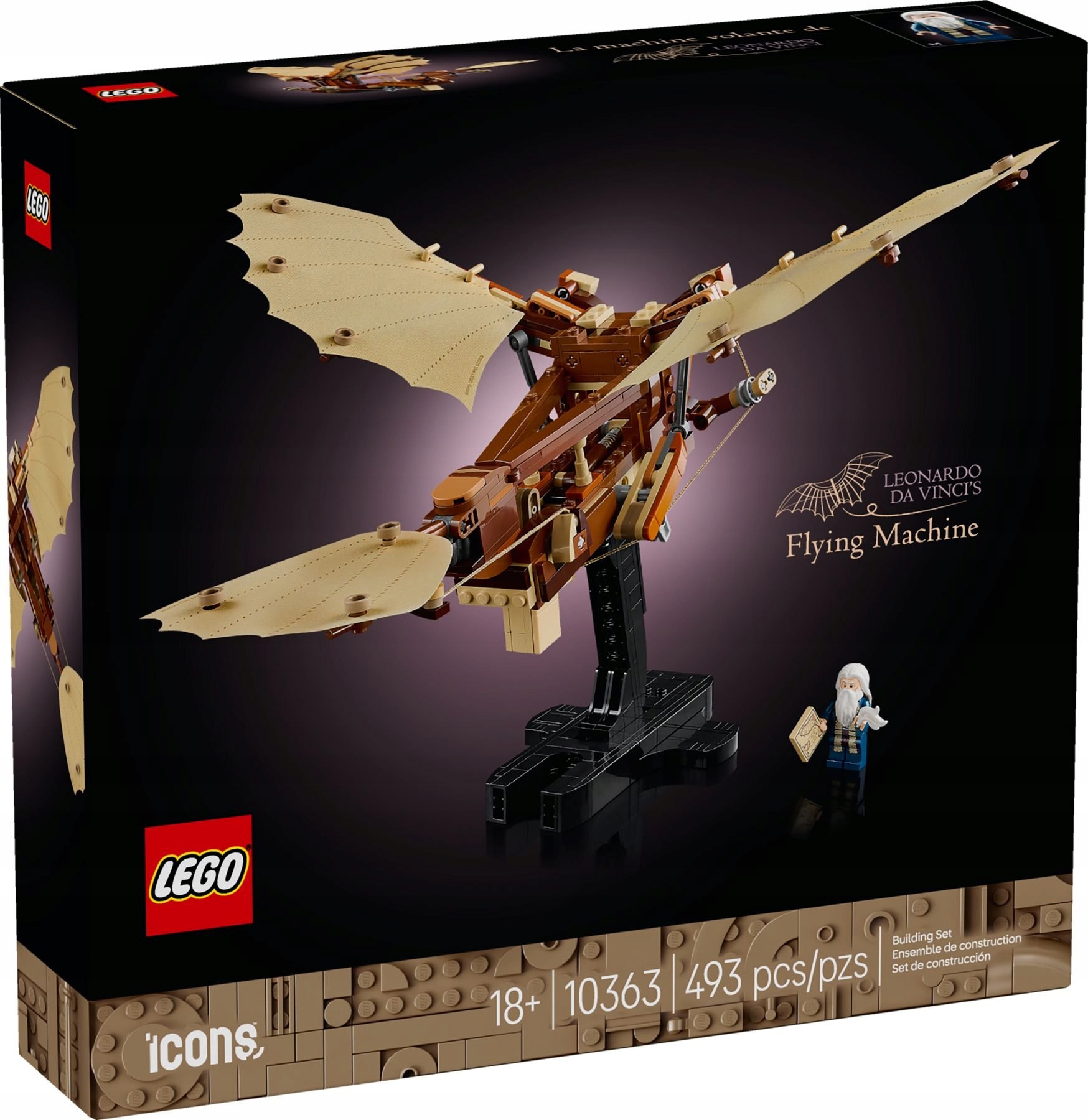 Lego Icons – Létající Stroj Leonarda Da Vinci – Sada Kostek – 10363