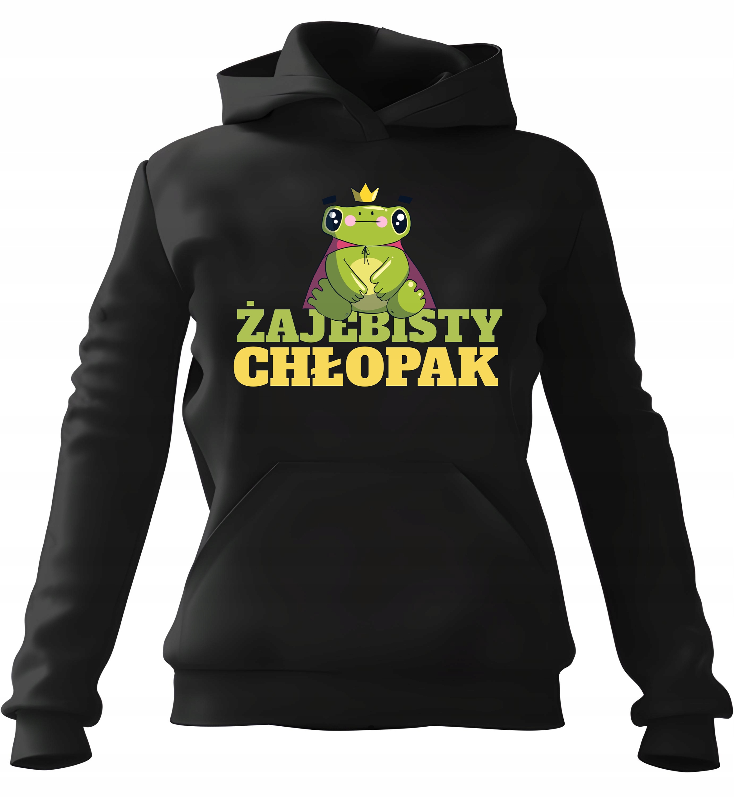 pánská mikina s kapucí Žabí chlapec Černá M pro něj chlapa manžela Chl