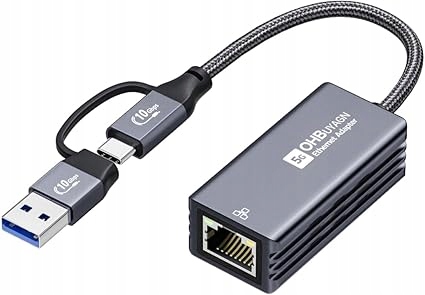 PRZEJŚCIÓWKA ADAPTER USB-C USB-A RJ45 ETHERNET KARTA SIECIOWA LAN GIGABIT