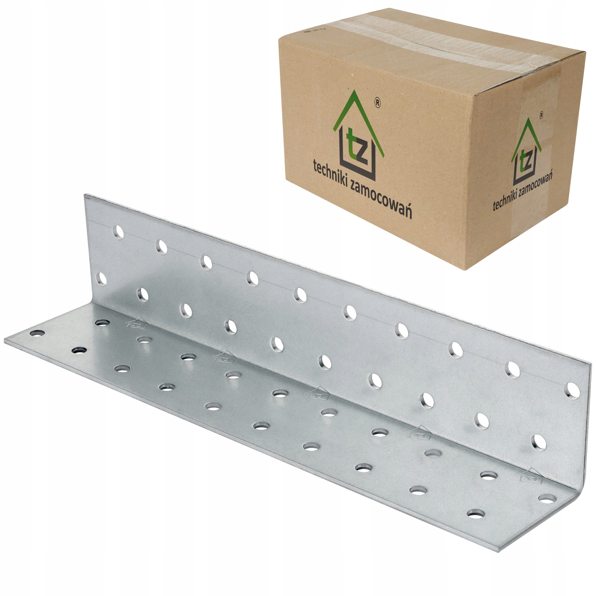 Ocelové perforované úhelníky 40x40x200 x 2 mm 50 ks montážních prvků KM15