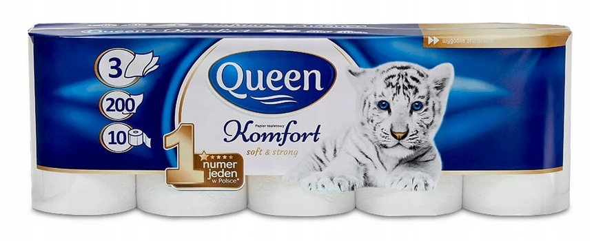 

Papier toaletowy Komfort Queen 3 warsty 10 rolek