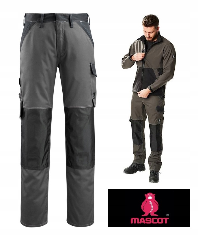 Spodnie Mascot Temora robocze męskie Lekkie i mocne czarny/antracyt R. 58