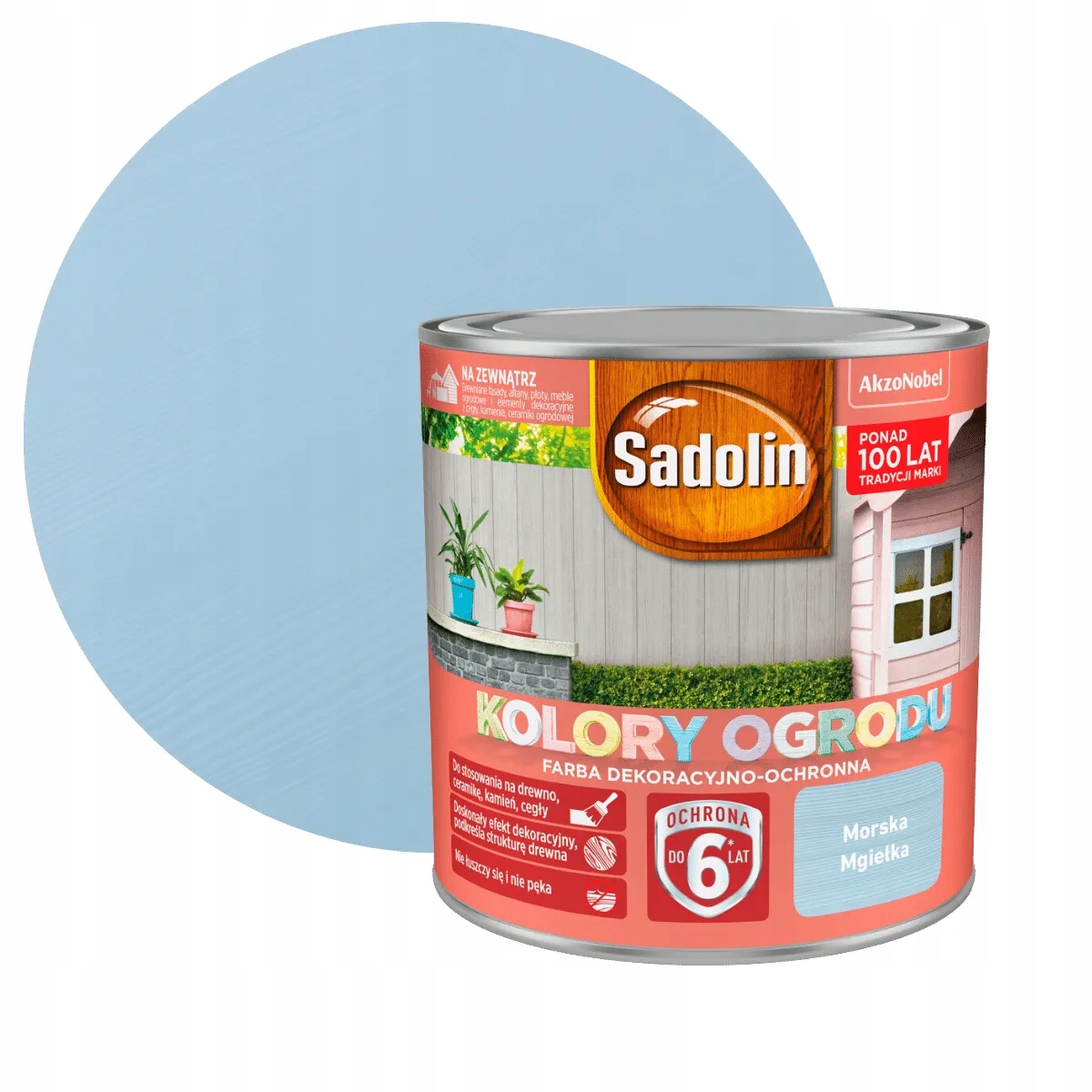 Sadolin Ogrodu Morska Mgiełka 2,5L Farba Dekoracyjno Ochronna