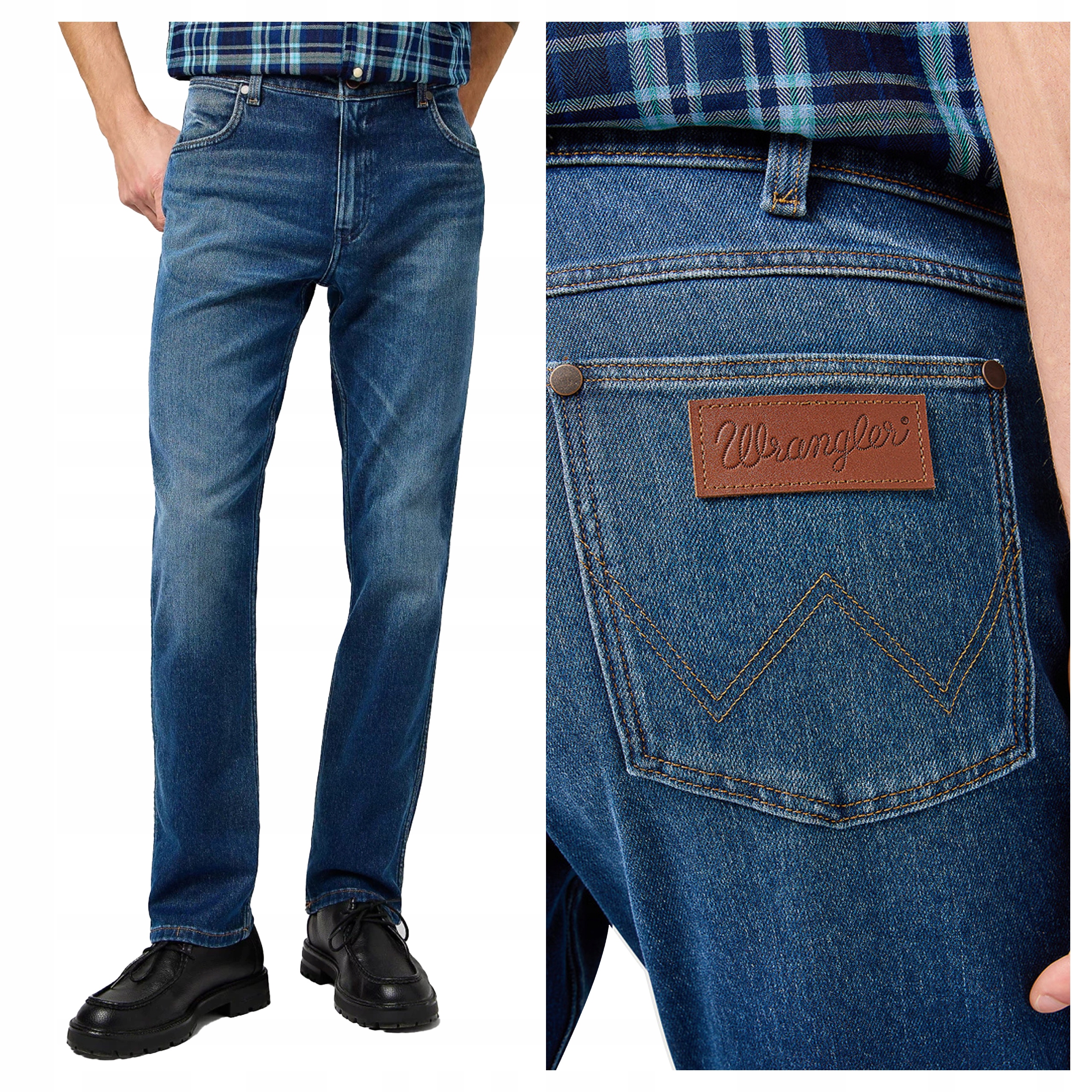 Pánské kalhoty Wrangler Greensboro Džínové bavlněné modré W31 L32