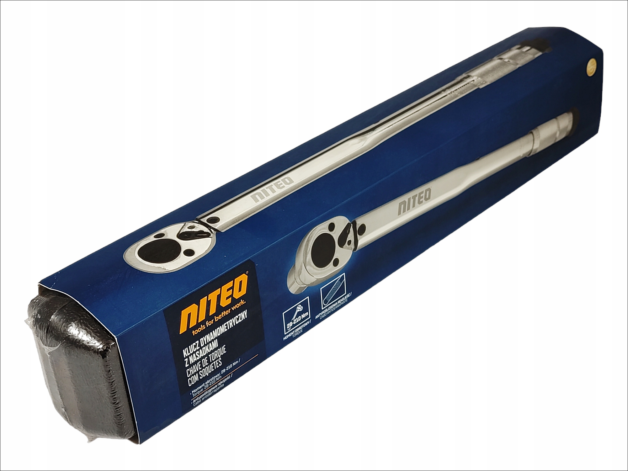 NITEO KLUCZ DYNAMOMETRYCZNY Z TRZEMA NASADKAMI 28-210 Nm + WALIZKA