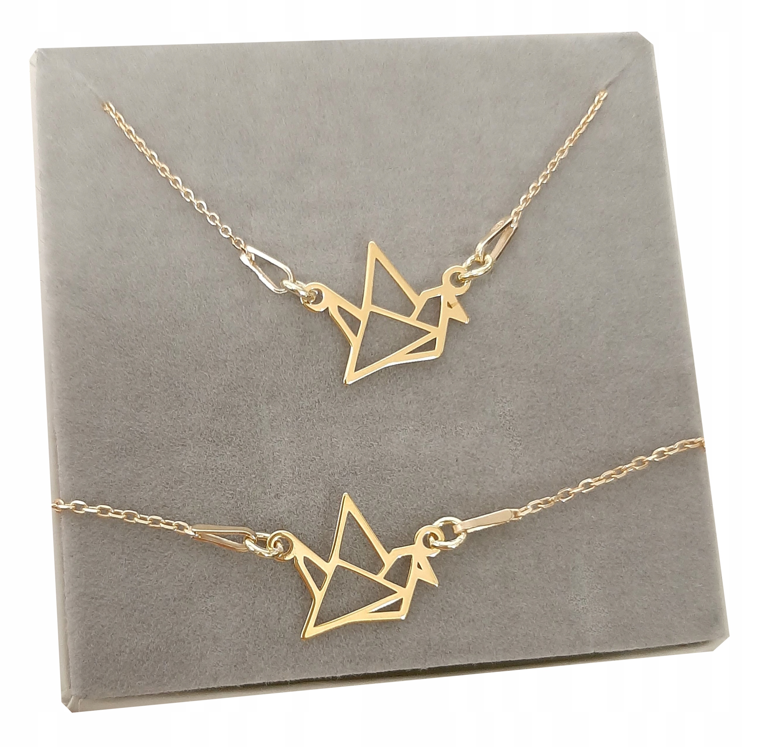 Zlatý komplet jeřábů Origami Celebrita stříbro 925