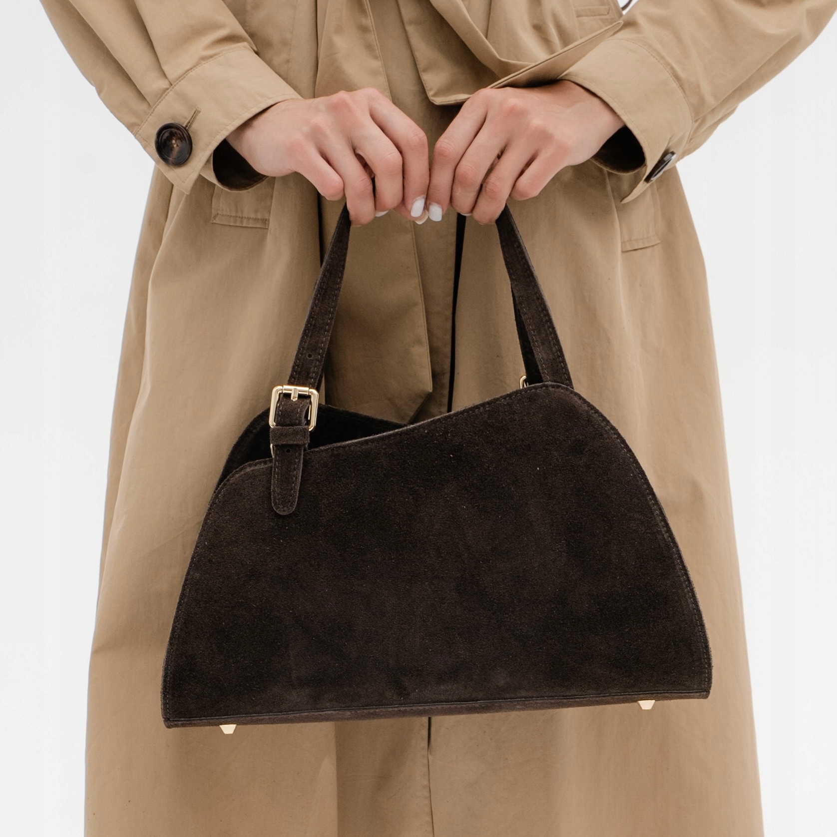 Dámská kabelka Luana-M ze semiše v barvě Espresso