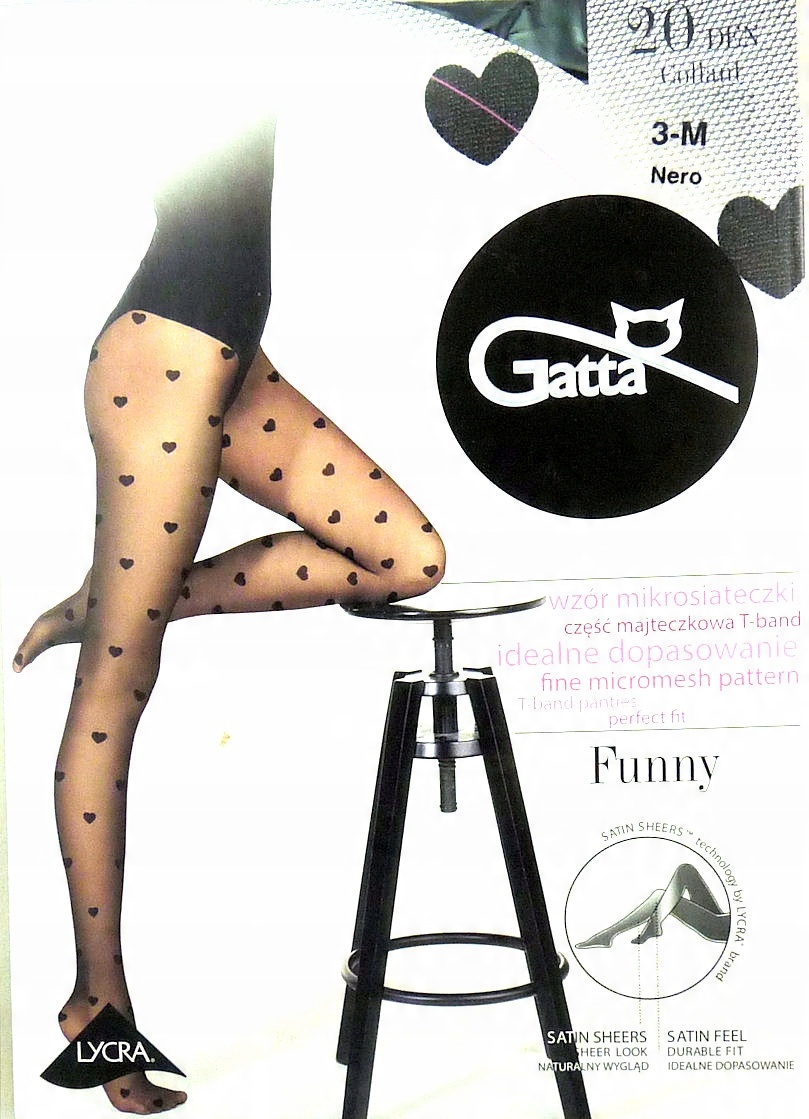 

Gatta Funny 08 R2 rajstopy serduszka 20 Den black