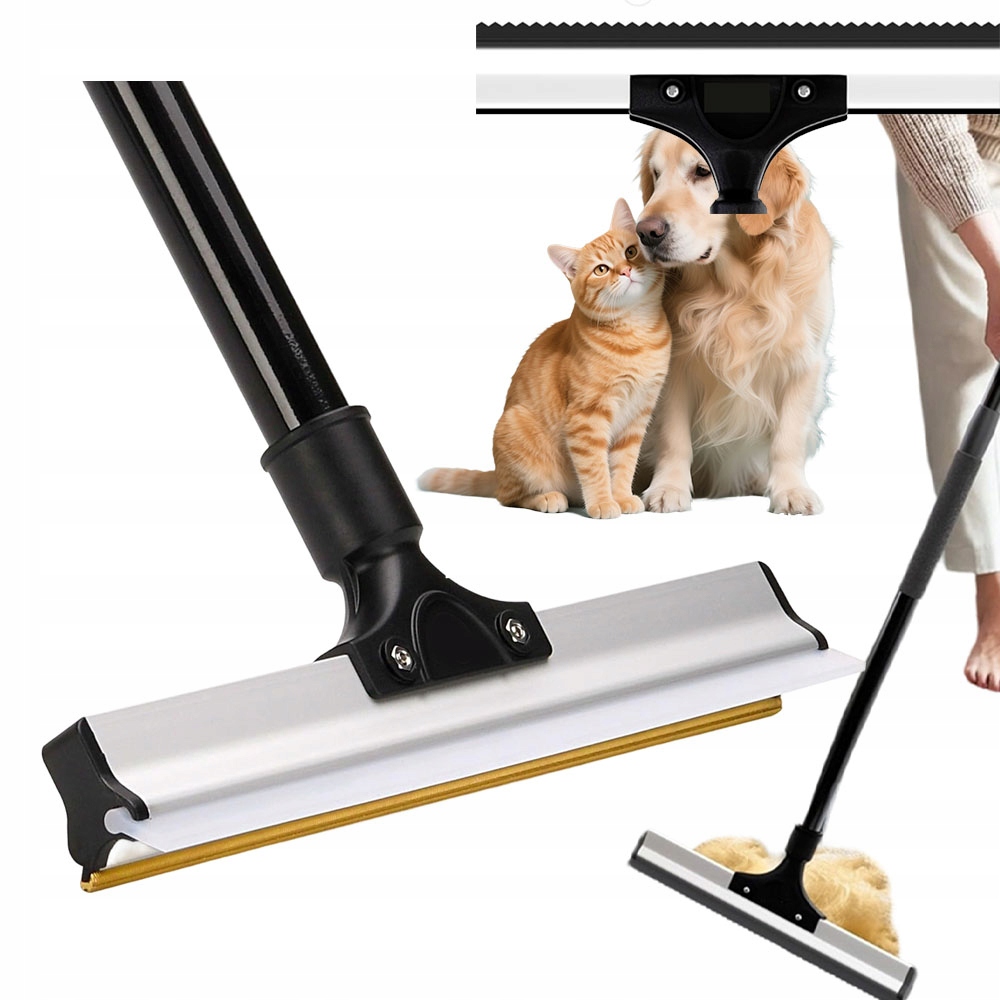 Teleskopický Kartáč Na Odstraňování Zvířecích Chlupů, Černo-stříbrný, S Mědí