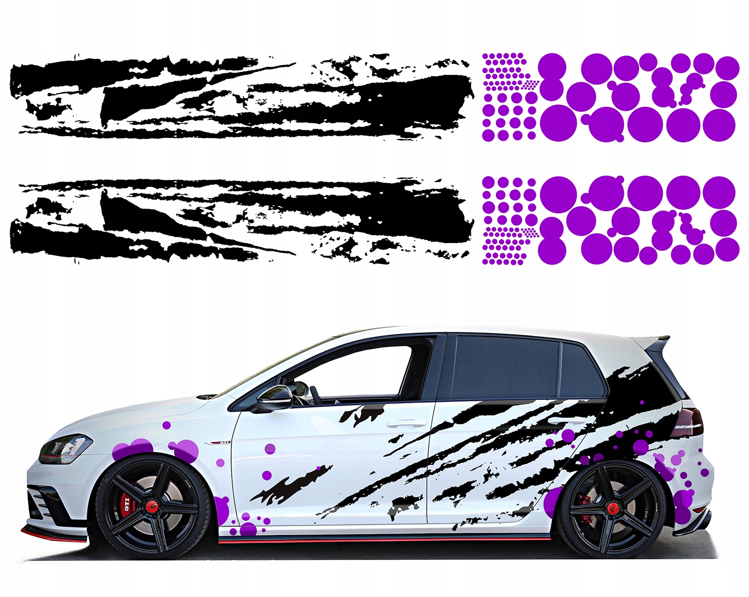 Samolepky na auto Motiv Trhaná Kola 44x355cm 2X