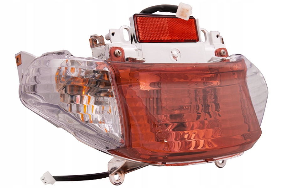 Klosz Lampa Tył Skuter 4T GY6 Router Bassa białe kierunkowskazy 2+5 pin