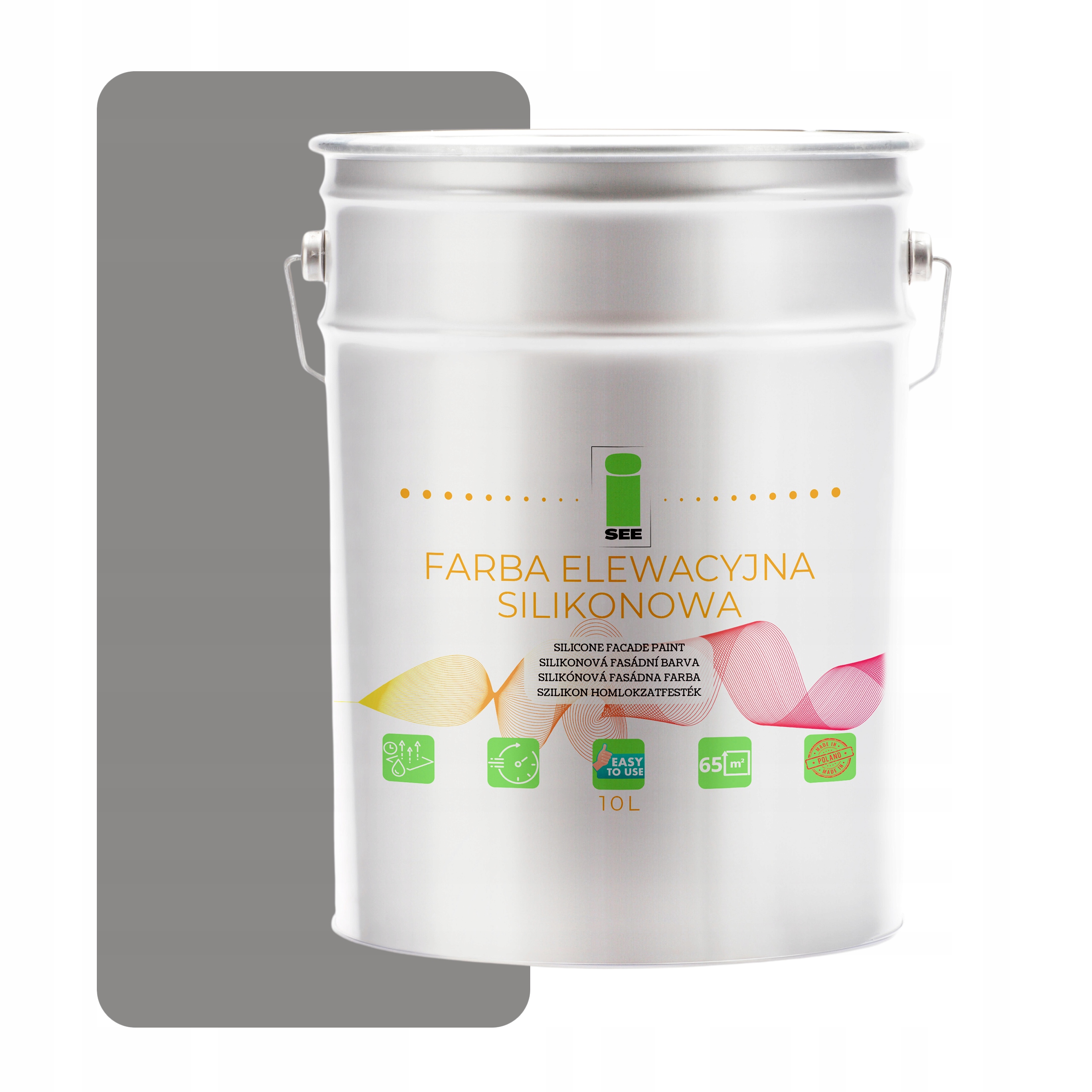 Fasádna Silikónová Fasádna Farba Šedá Tmavá 10 L Proti Riasam