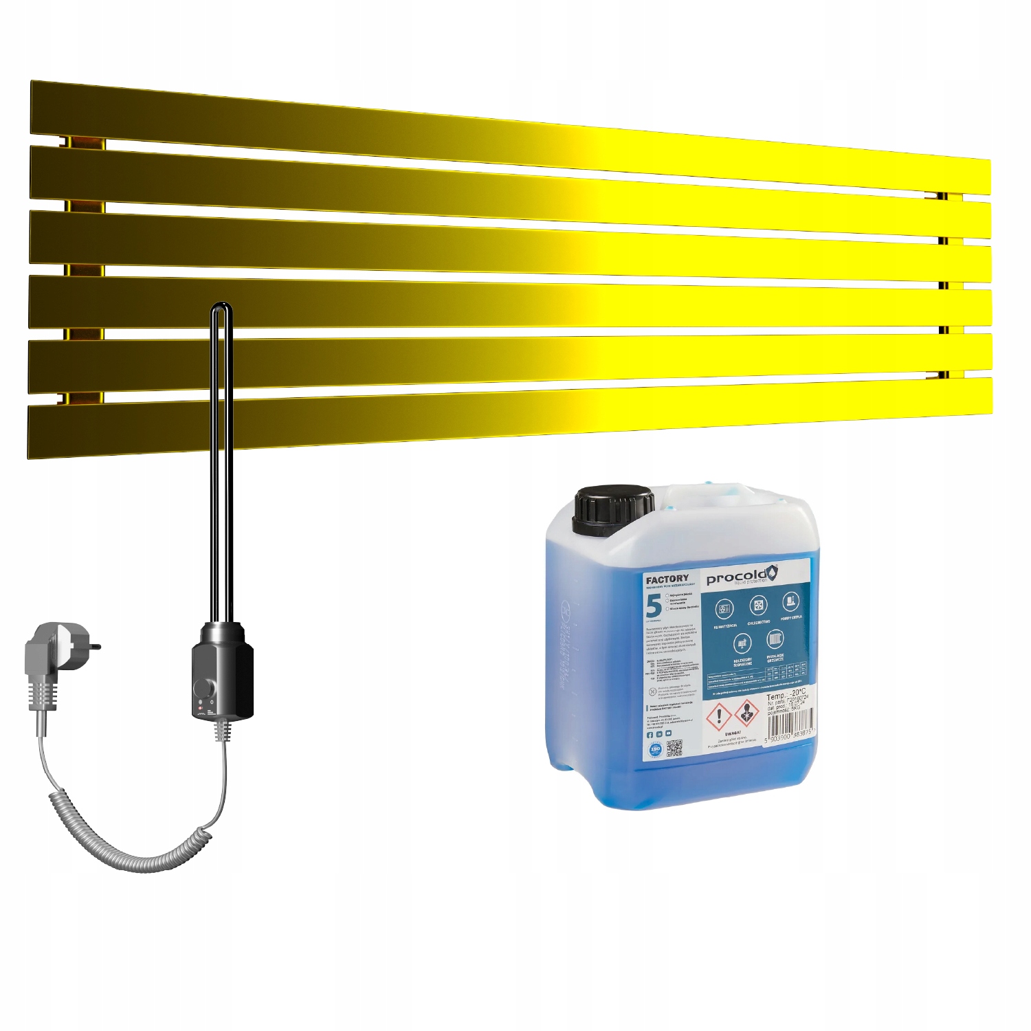 Set Horizontální elektrický ohřívač Bello 45x160 Zlatý