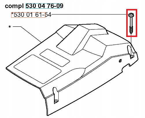 Śruba pokrywy cylindra pilarki 136 Husqvarna Typ cylinder