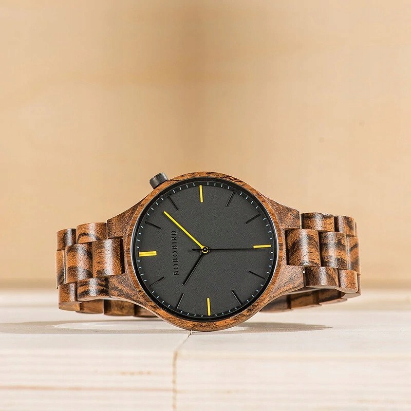 Drewniany Zegarek Bobo Bird S27-2 Pudełko Gratis Typ naręczny