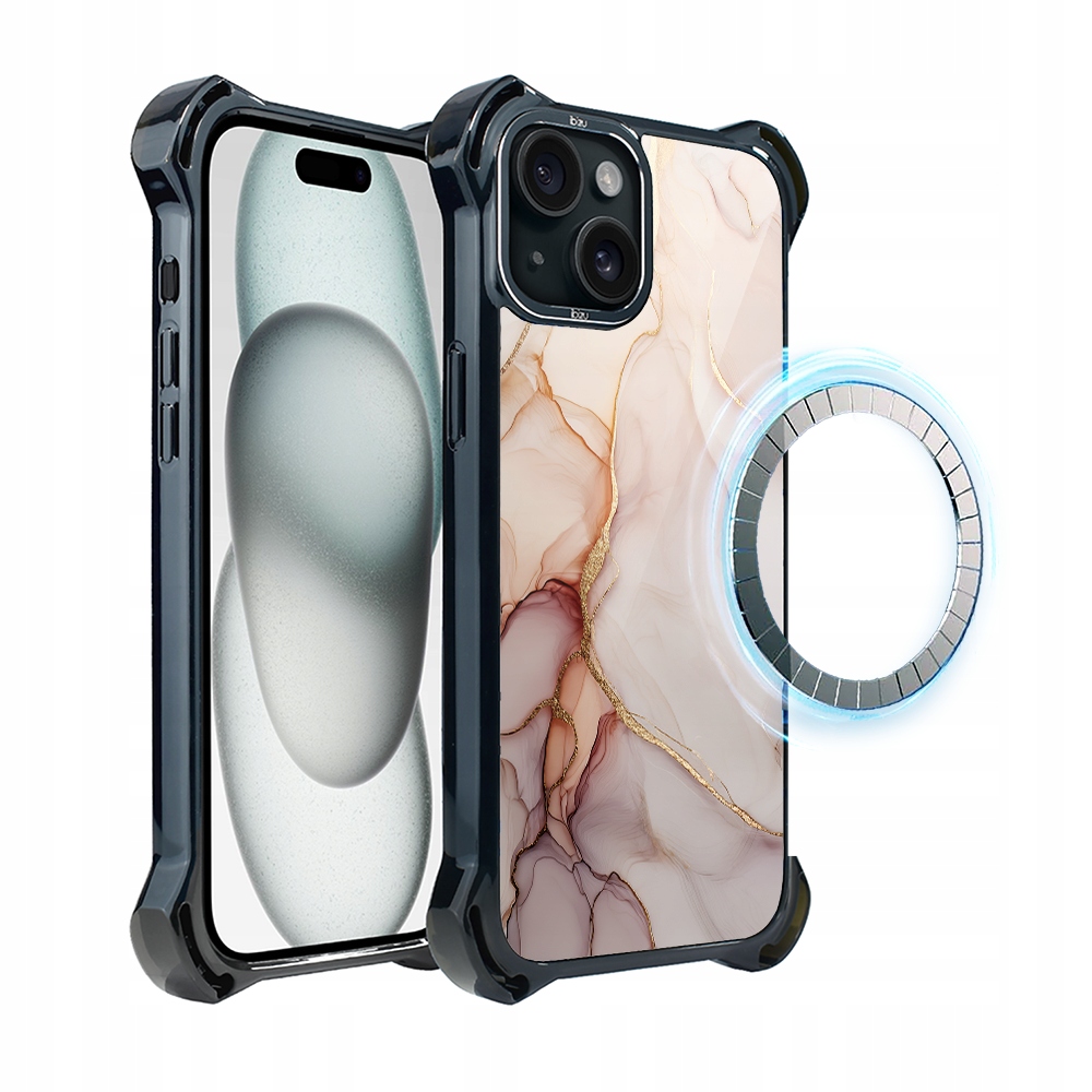 Pouzdro pro iPhone 15 Ibizu DropGuard Ultra s MagSafe, růžový alabastr