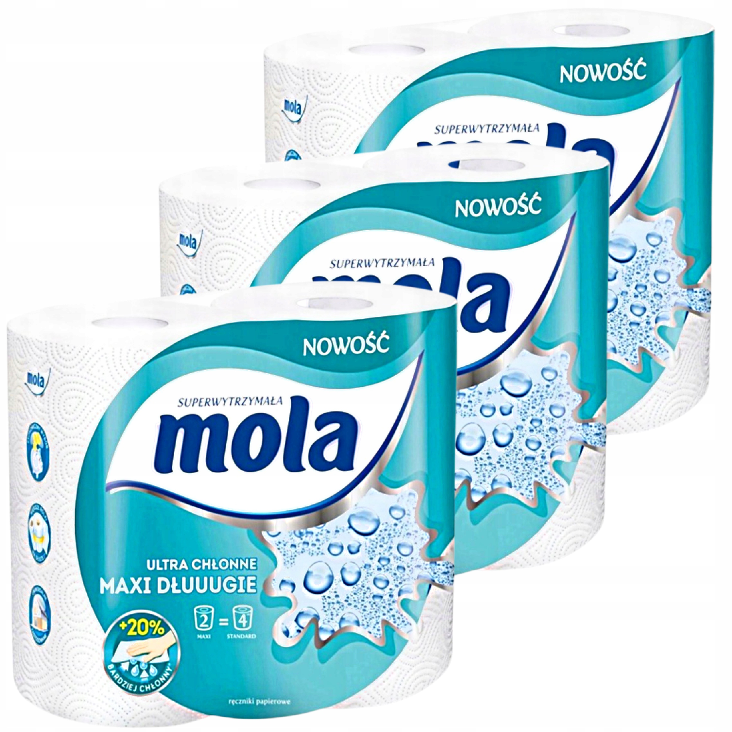 

Mola Ręczniki Papierowe Ultra Chłonne 3 x 2 szt