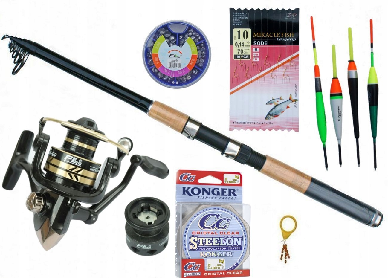 Zestaw wędkarski spławikowy 3m wędka kompletny zestaw dla początkujących