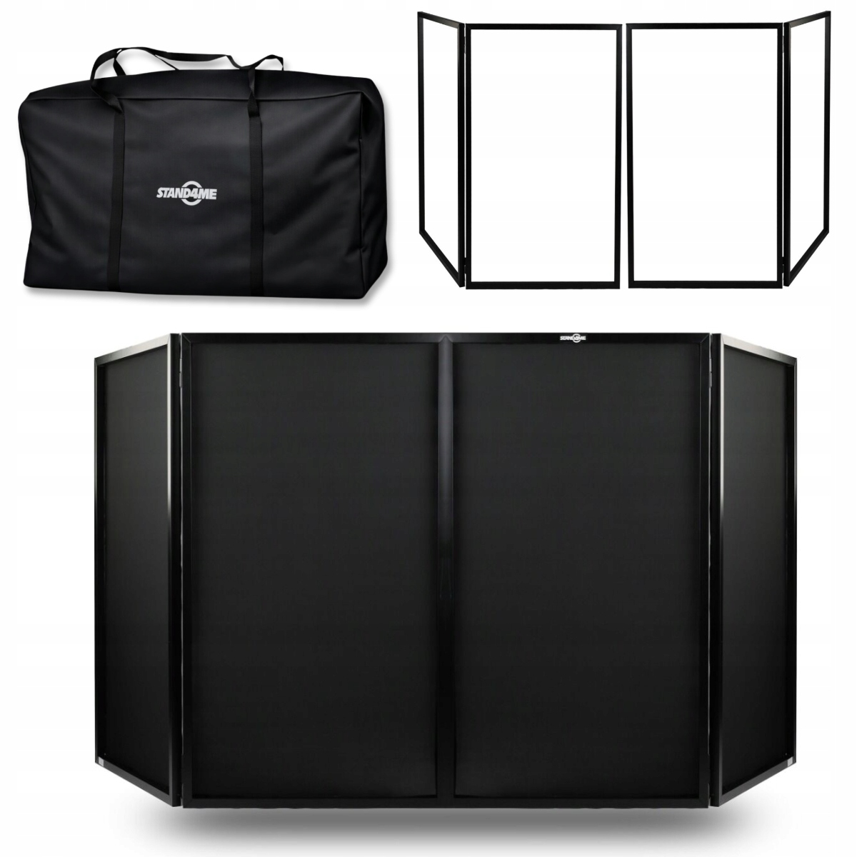 STAND4ME Parawan Dj Compact Bk Set 4-PANEL Czarna Lycra Pokrowiec