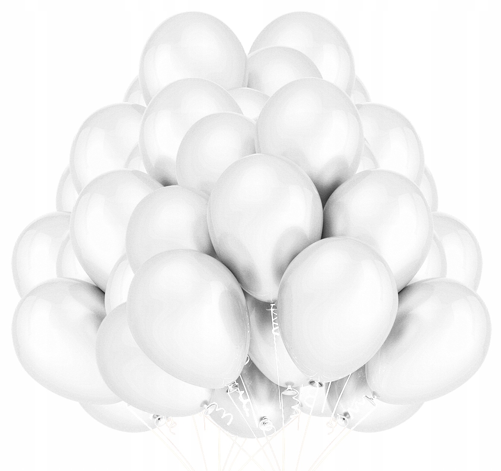 

Balony Metaliczne Białe Ślub Party XXL 38cm 50szt
