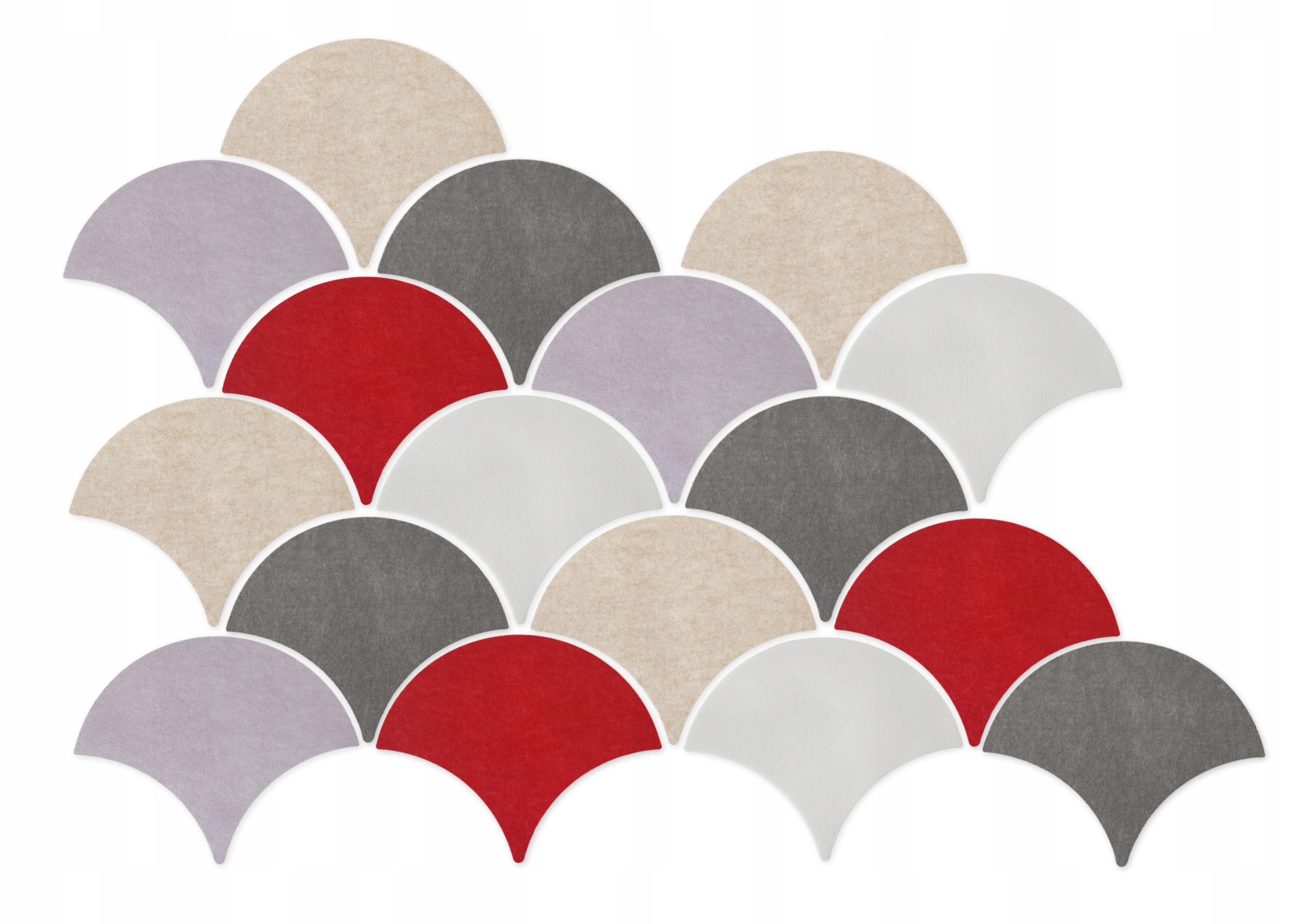 Filcowe panele ścienne, rybia łuska, Ginko Typ panel