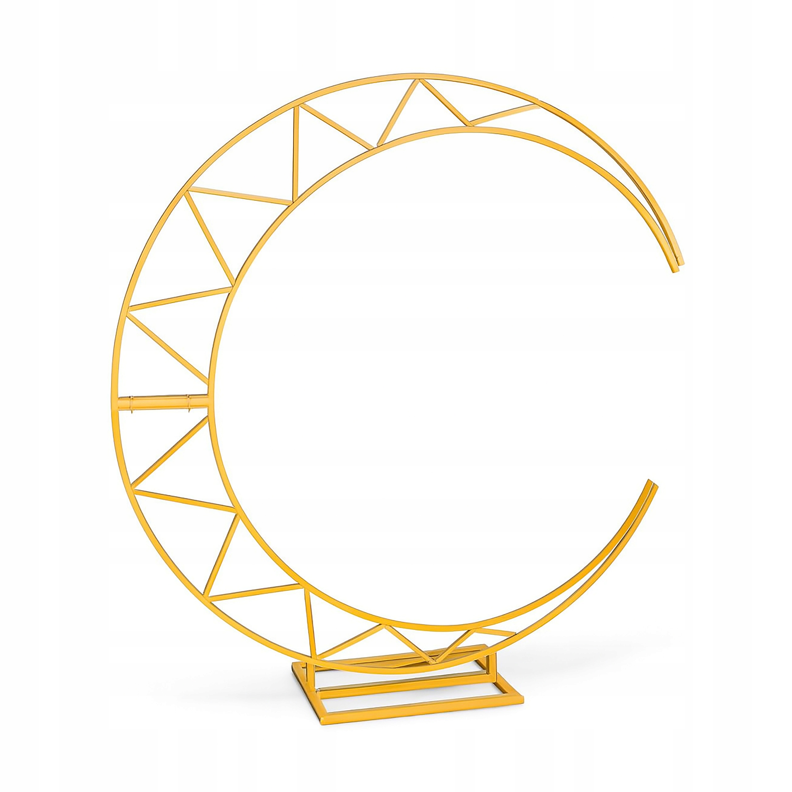 Zlatý půlměsícový dekorativní stojan 200 cm – stěna s pozadím pro svatba a události