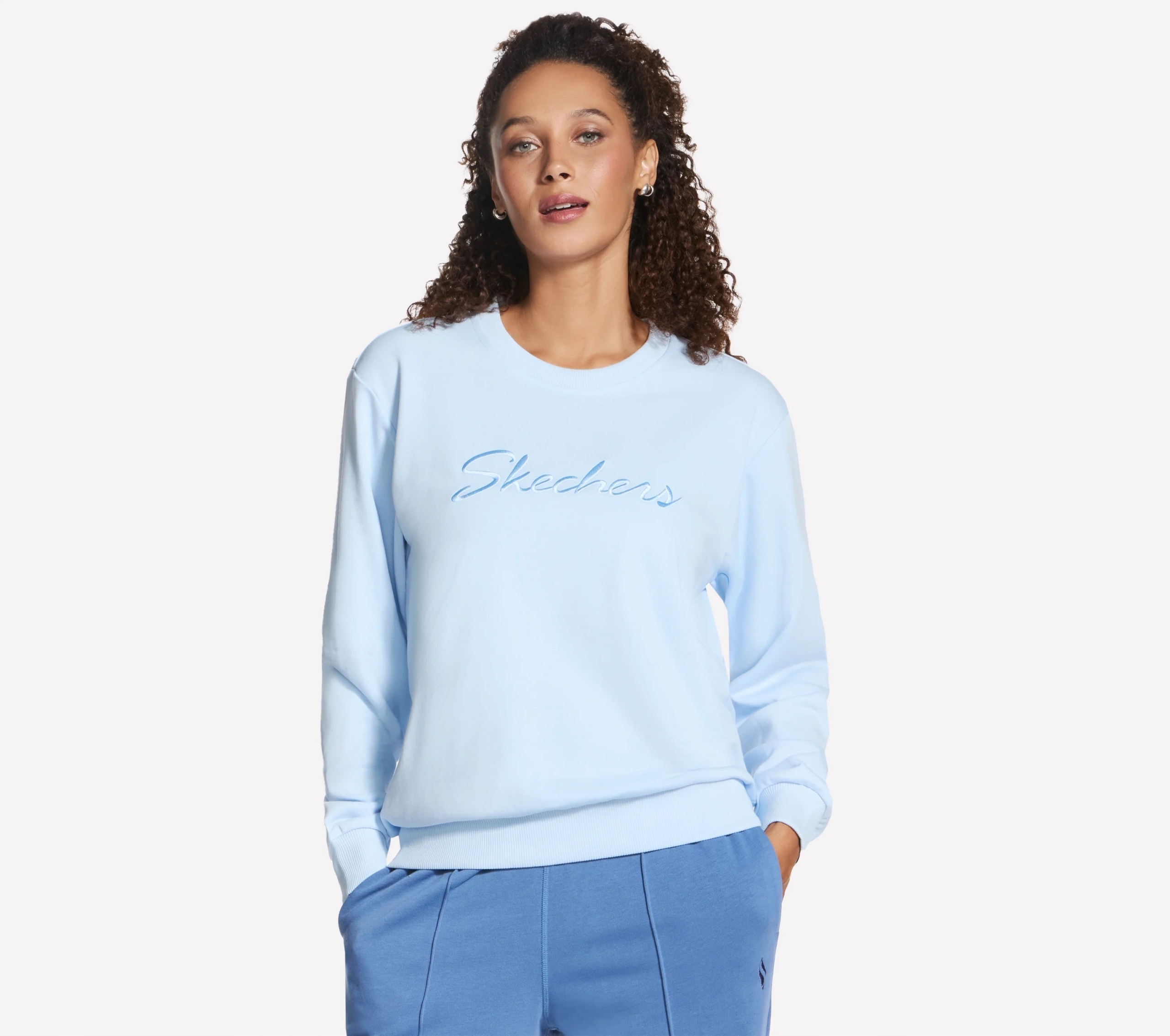 Mikina Skechers Signature Crew modrá LT273 Swbl