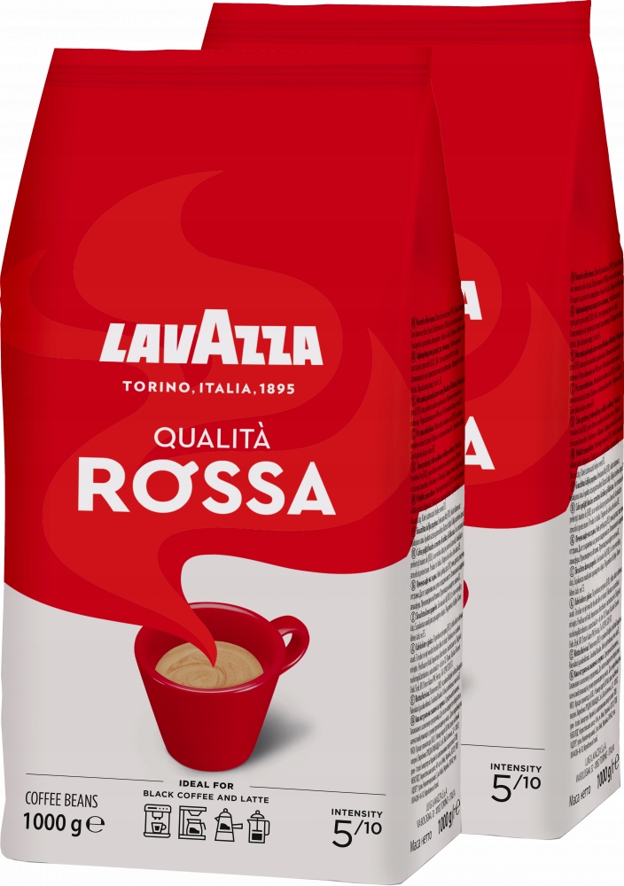 Zestaw 2x kawa ziarnista Lavazza Qualita Rossa 1kg