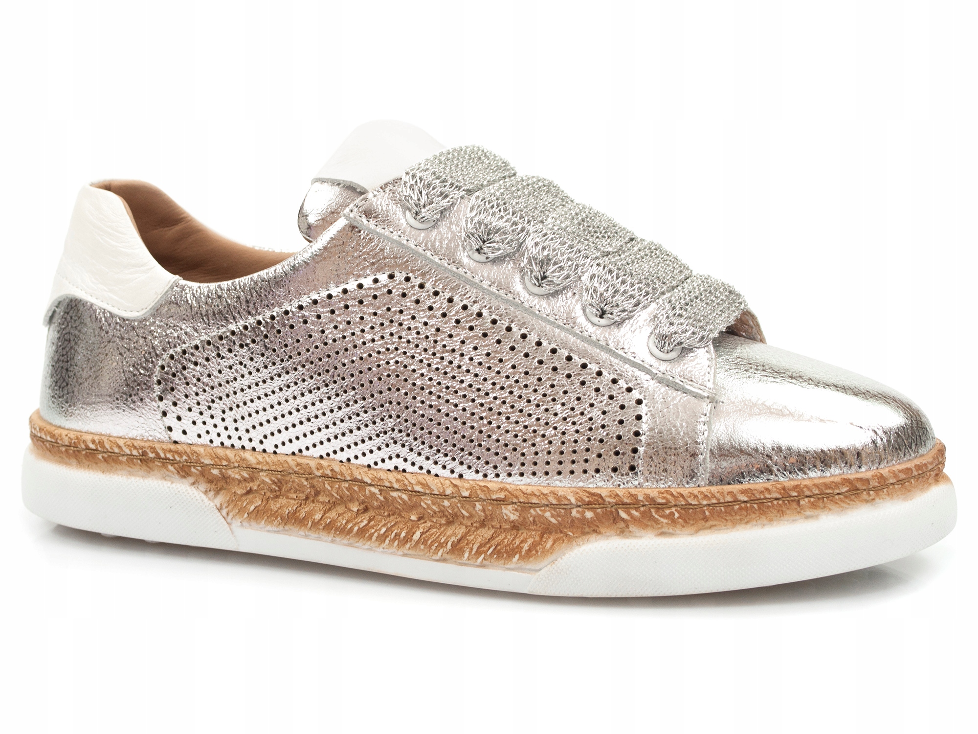 

sneakersy Venezia skóra ażur platforma damski buty