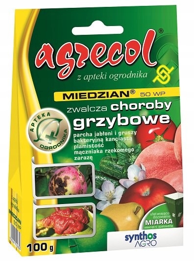 

Miedzian 50 Wp 100g Agrecol choroby grzybowe parch