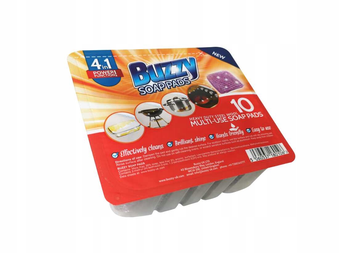 

Buzzy Czyścik Stalowy Nasączony Mydłem 10SZT.